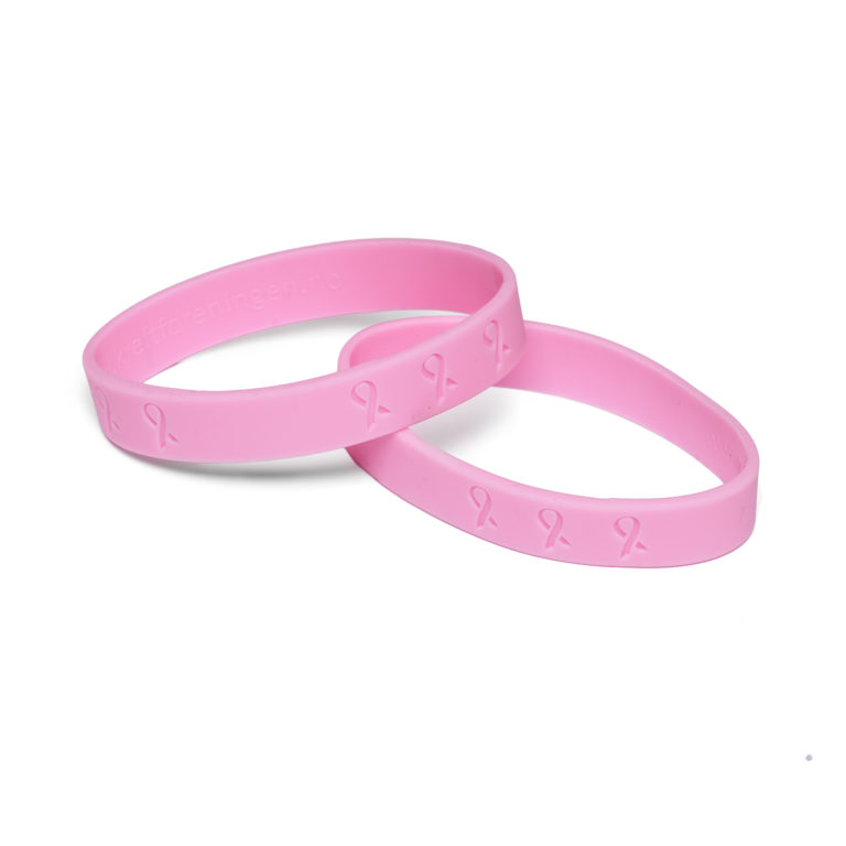 Rosa silikonarmbånd til inntekt for brystkreft. Er du av den sporty typen er dette et armbånd for deg!