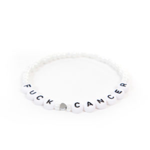 Fuck Cancer-armbånd hvit (limited edition)